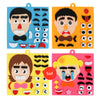 Four puzzles showing different facial expressions like angry, surprised, sad, and crying faces for children