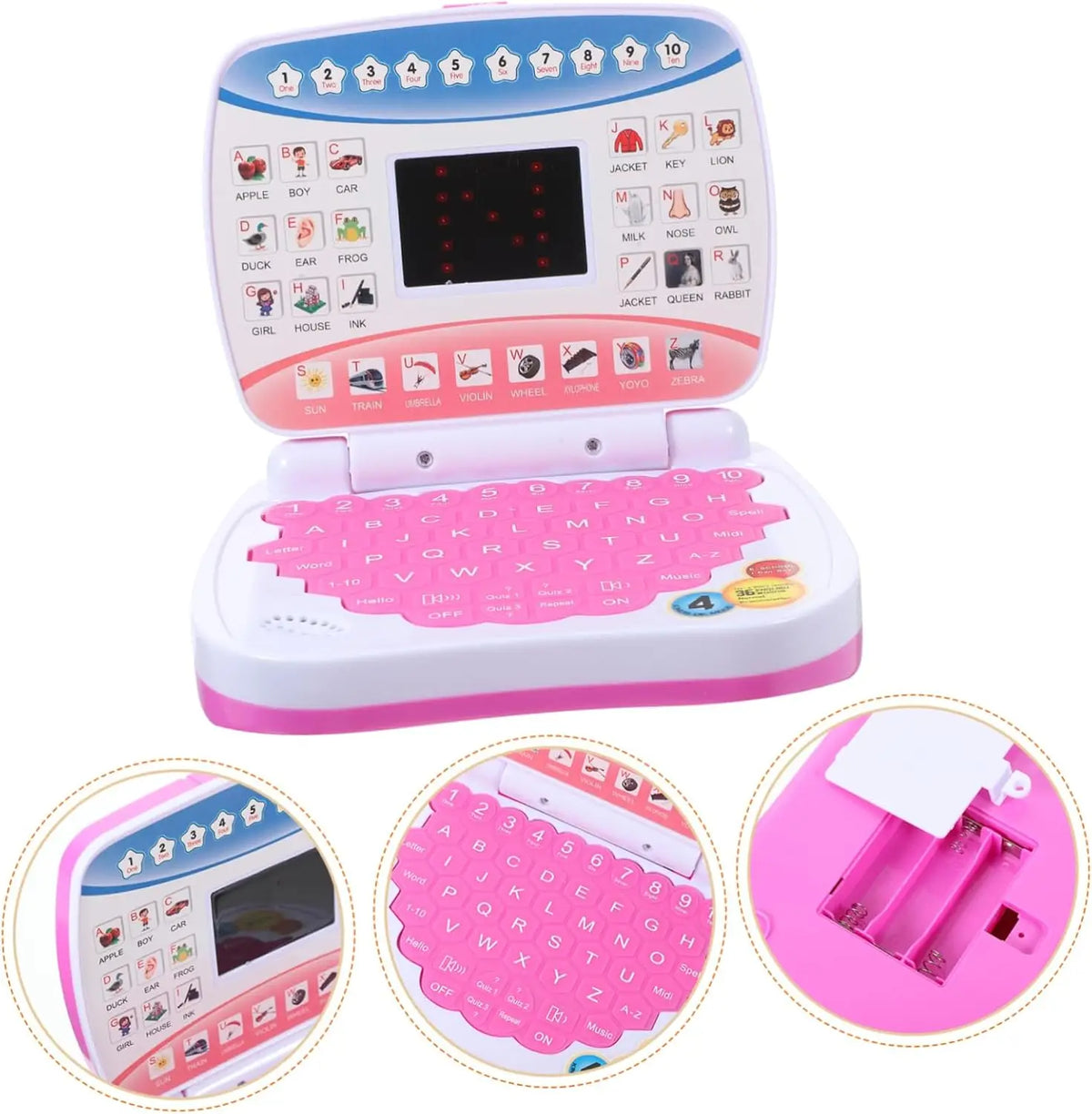 Interactive Learning Computer Toy for Kids with Music & Games