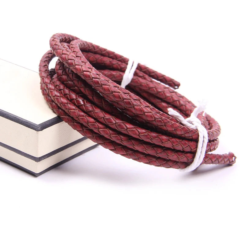 Genuine Braided Leather Cord for Jewelry Making