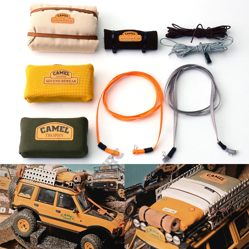 Realistic Roof Bag & Bedroll Set for 1/18 1/24 RC Crawler
