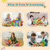 Children playing with colorful magnetic building blocks and dinosaur animal figures for fun and learning