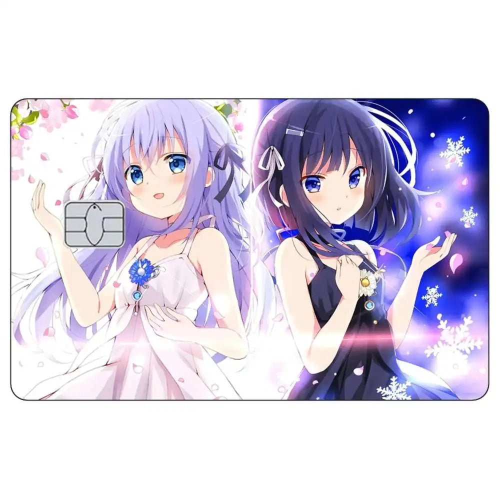 Anime girl illustration featuring a purple-haired character and a dark-haired character with winter effects.