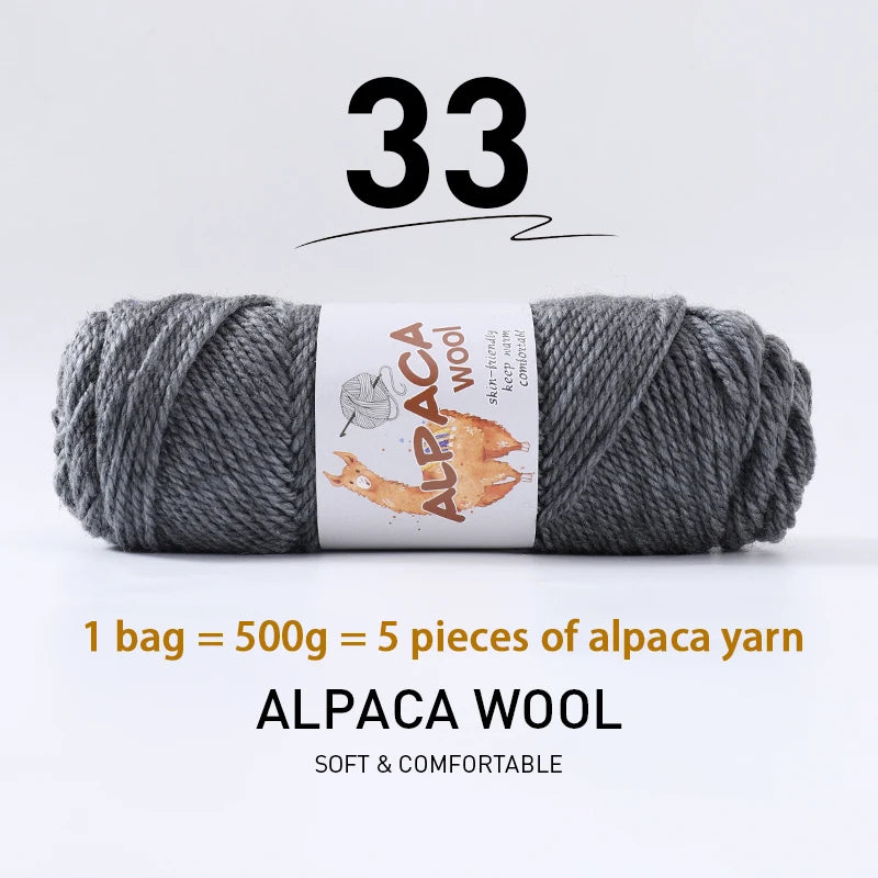 Luxurious Alpaca Wool Blend Yarn — 500g Thick Knitting Yarn
