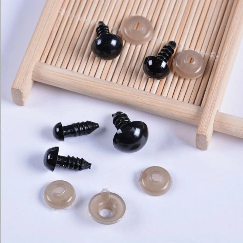 Black Plastic Safety Eyes for Doll Making