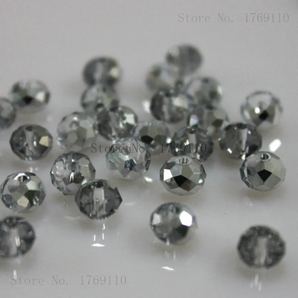 Faceted Crystal Glass Rondelle Beads for Jewelry Making