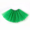 A green tulle tutu dress for girls with sparkling gold stars.