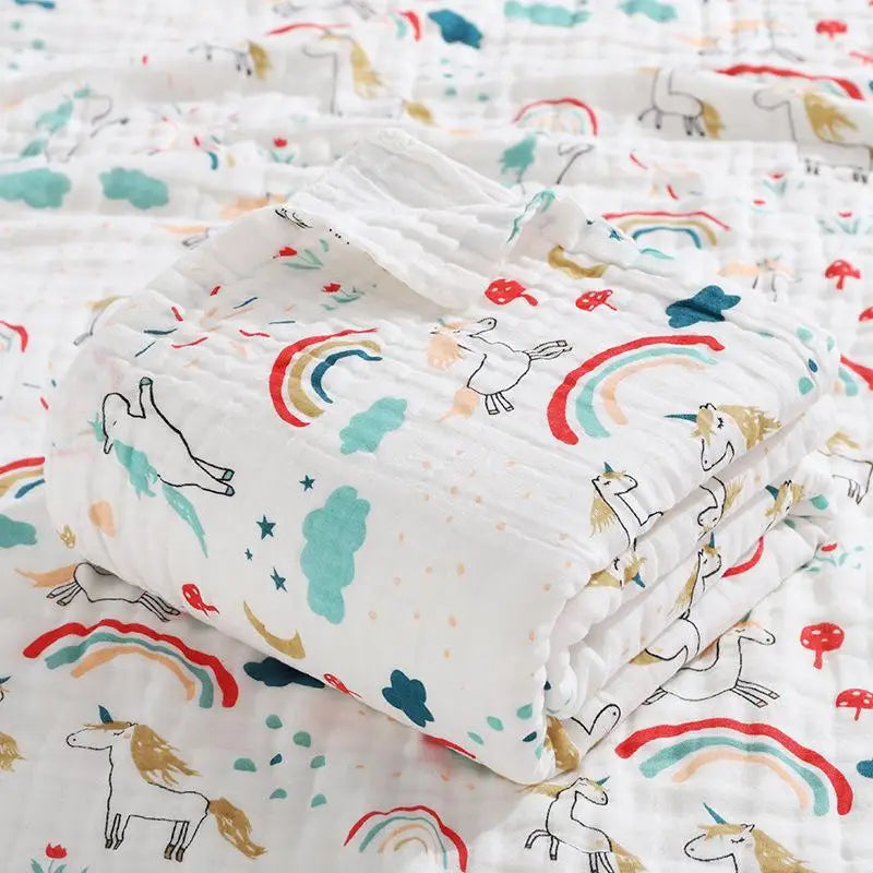 4-Layer Cotton Gauze Baby Swaddle & Bath Towel