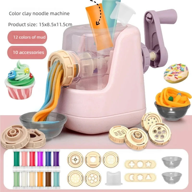 Creative Ice Cream Shop Clay Set with Noodle Maker for Kids