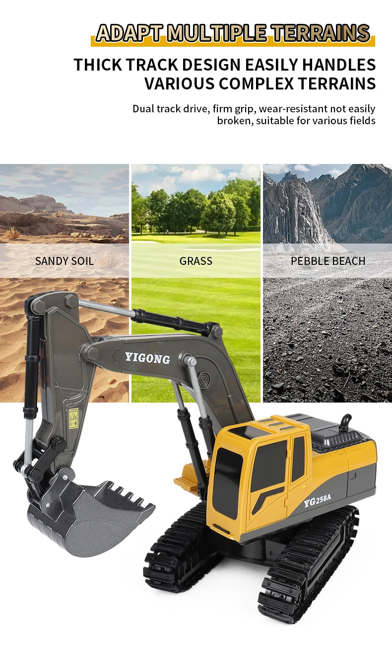 2.4G Remote Control Excavator with Lights and Sound Effects