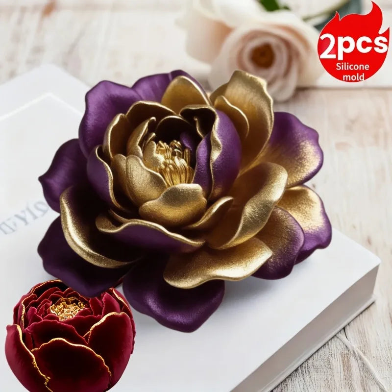 Reusable Rose Silicone Mold with Realistic Layered Petals