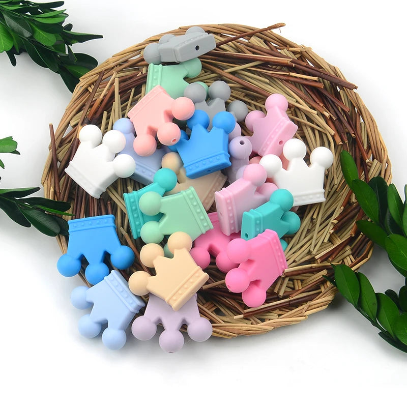 Crown Shaped Silicone Beads for DIY Jewelry & Teethers
