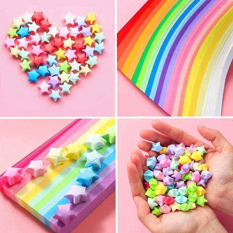 540 Double-Sided Origami Star Strips in 27 Colors for Crafting and Decoration