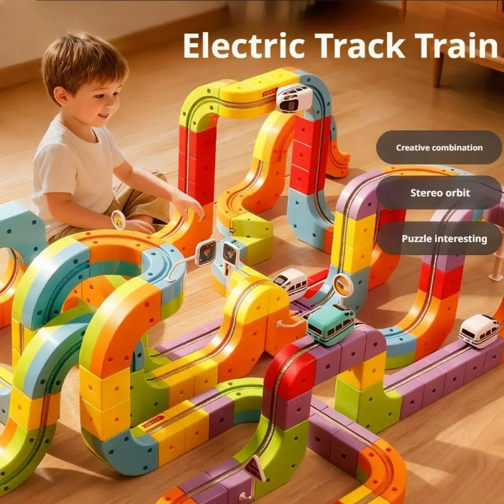 Electric 3D Track Building Set with Rechargeable Train