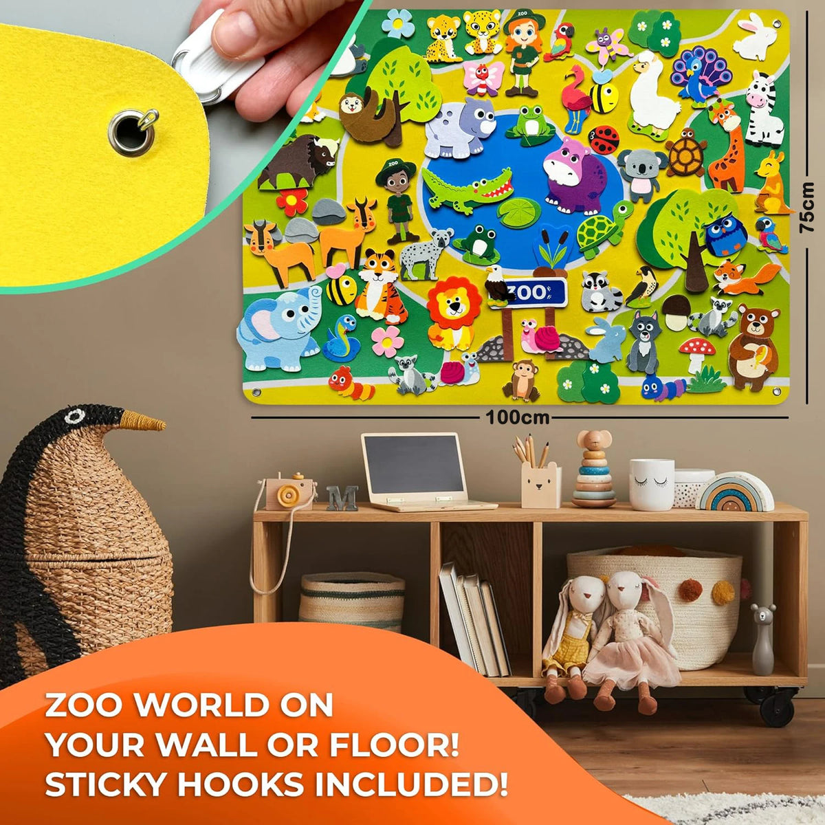 Zoo Animals Felt Board Storytelling Set for Kids