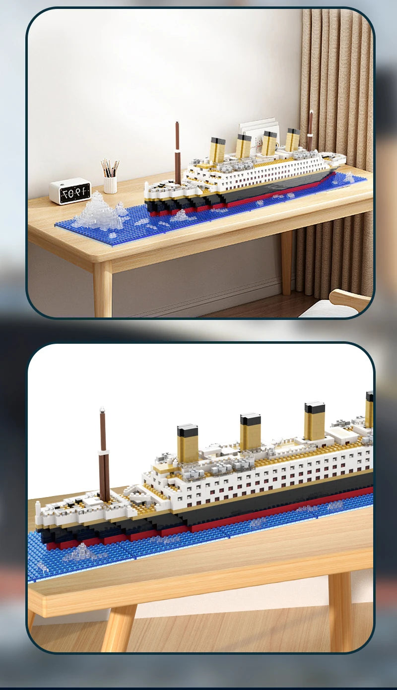 Micro Building Block Titanic Ship Model Kit for Adults and Teens