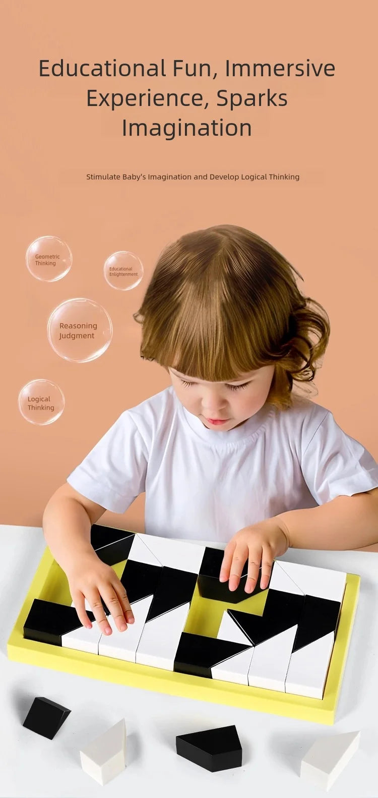 Black and White Building Block Puzzle Set for Kids