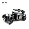 A black police helicopter and SWAT carrier vehicle building blocks set with 98 pieces.