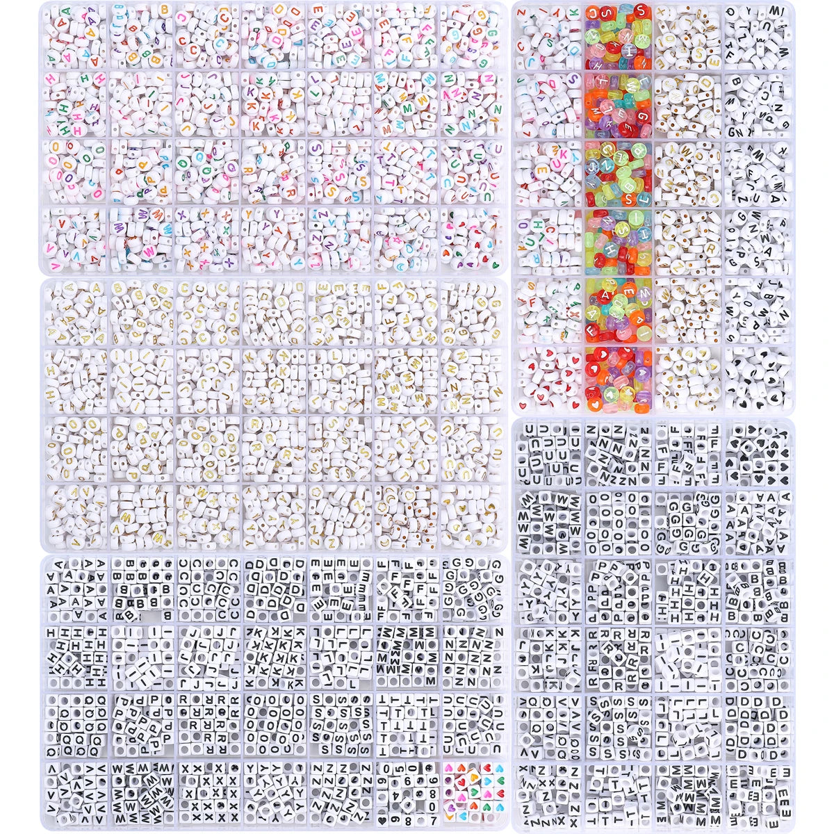 Acrylic Letter Bead Variety Pack for Jewelry Making