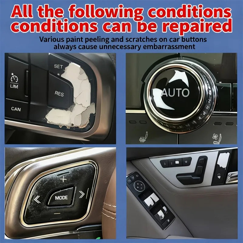 Various paint peeling and scratches on car buttons can be repaired using this product.
