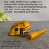 Handcrafted Wooden Frog Guiro Rasp Percussion Instrument