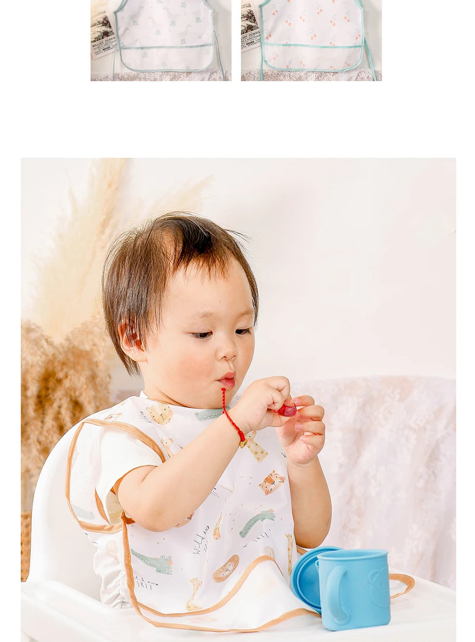 Waterproof Baby Full-Coverage Feeding Bib with Long Sleeves