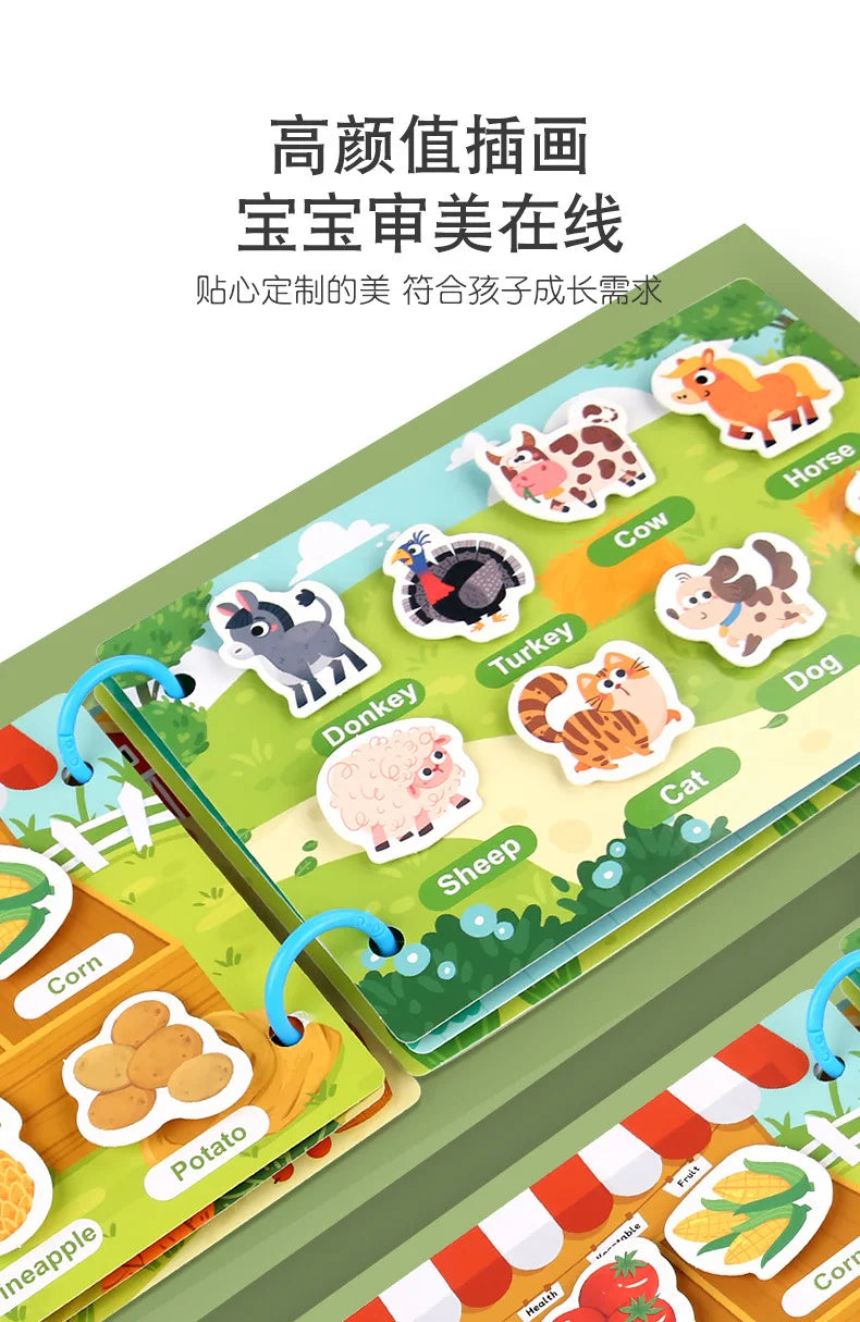 Montessori Toddler Busy Book with Matching Games
