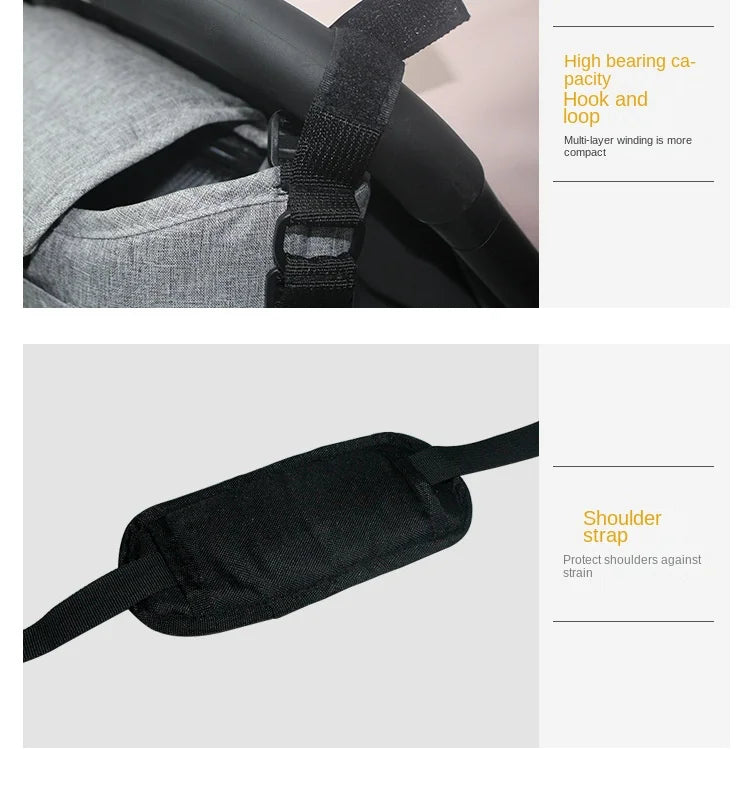 Large-Capacity Stroller Organizer Bag with Cup Holders