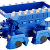 Blue die-cast dinosaur truck toy with a removable dinosaur figure