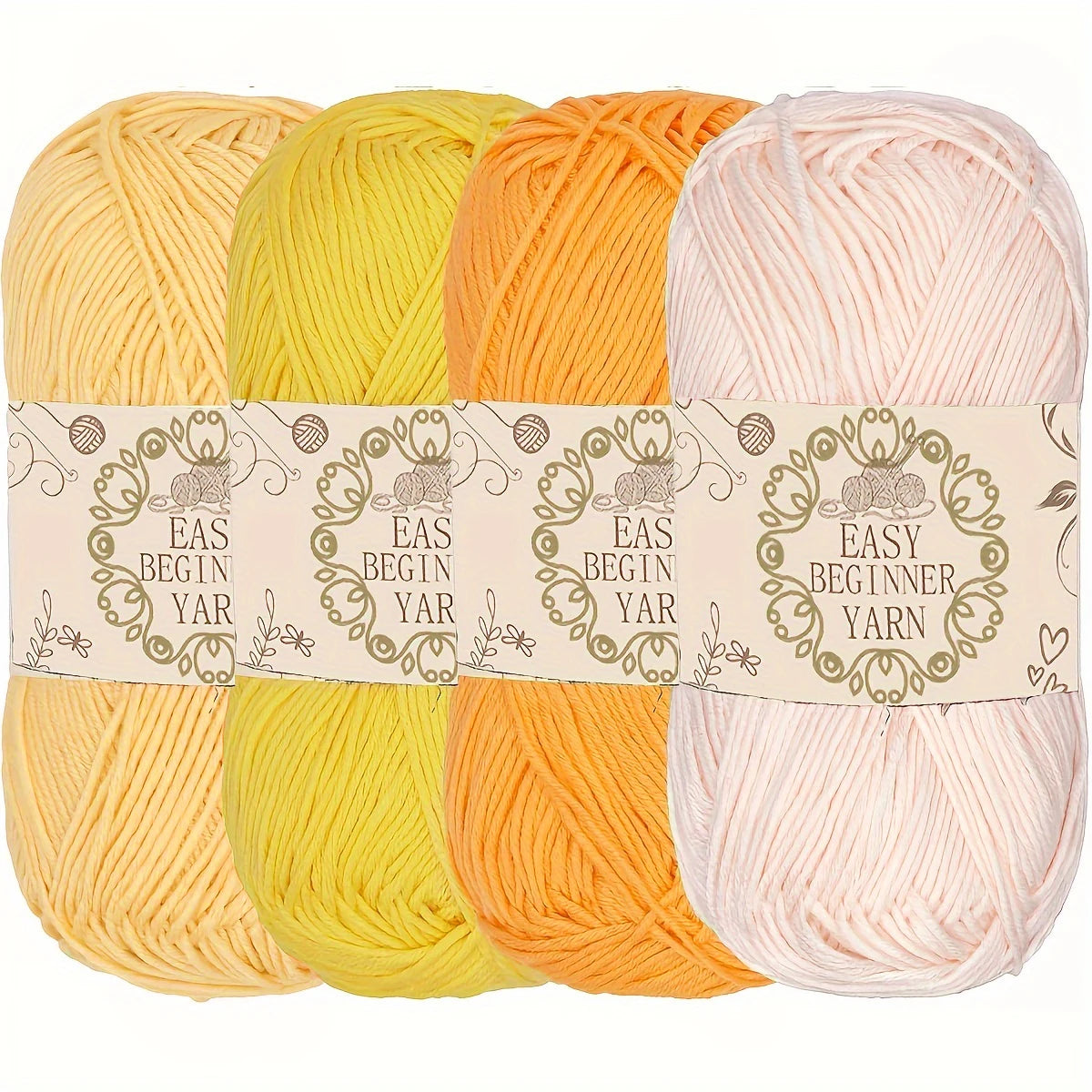 Premium Acrylic Yarn 4-Pack – Soft, Bright, Machine-Washable Knitting Yarn