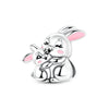 Silver-Plated Heart Charm Bead with Cubic Zirconia for Bracelets and DIY Jewelry
