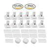 A set of magnetic child safety cabinet locks and keys, including 12 locks and 3 keys.