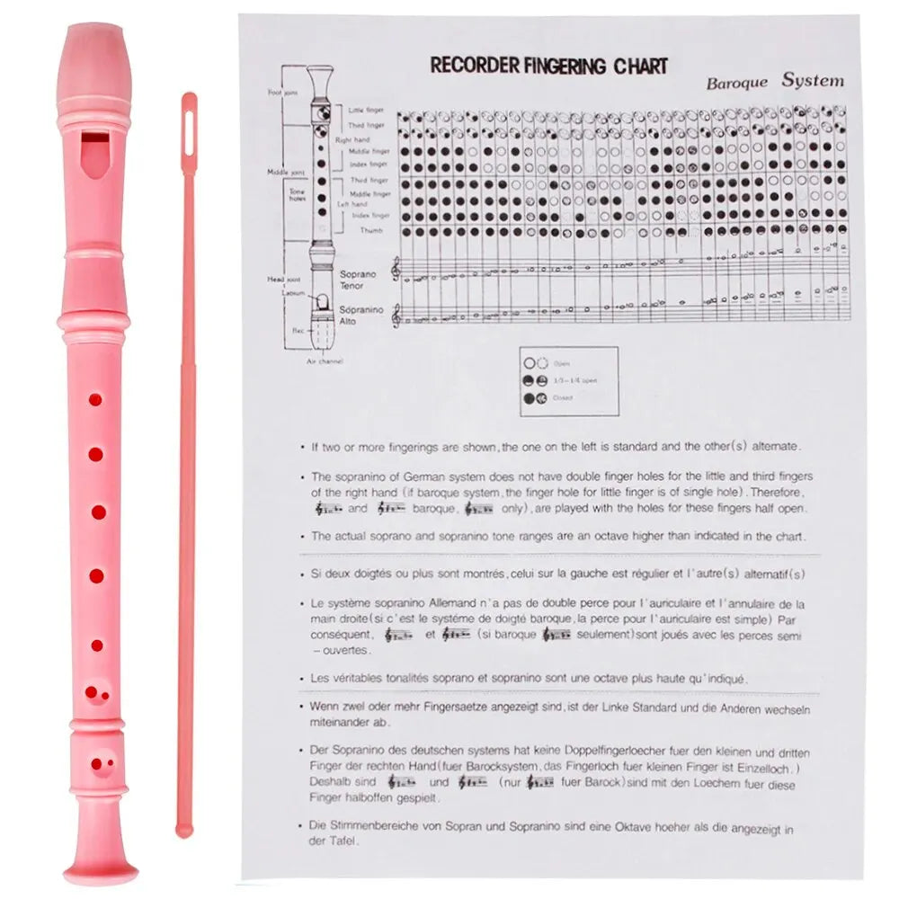 ABS Clarinet for Kids – 8-Hole Vertical Flute with Cleaning Stick