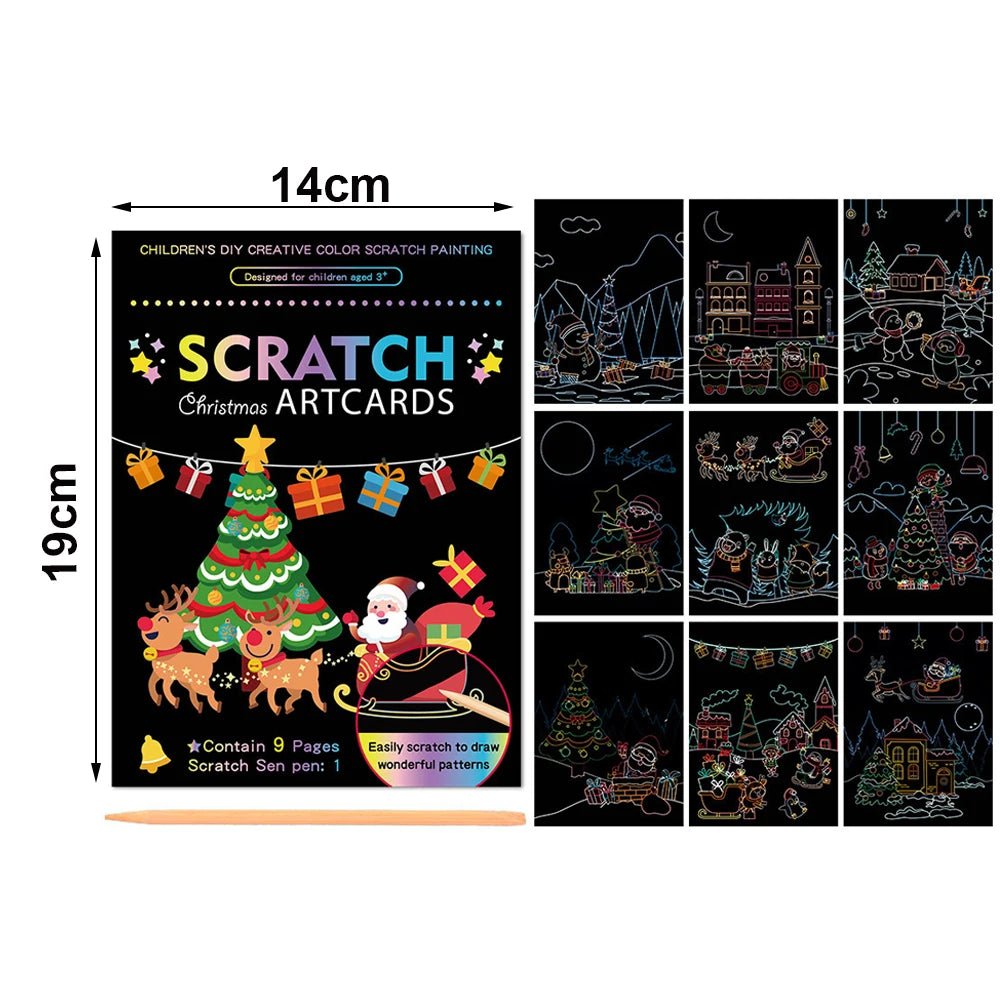 Rainbow Scratch Art Paper Set for Kids – DIY Graffiti & Drawing Activity Book