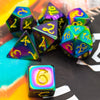 Premium Metal Polyhedral Dice Set with Dragon Font