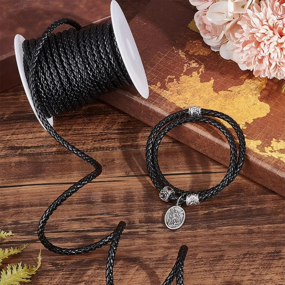 Braided PU Leather Cord for Jewelry Making and DIY Crafts