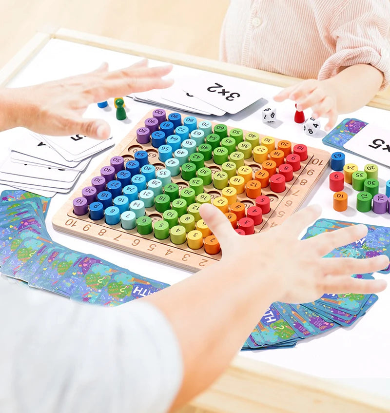 Wooden Multiplication Table Math Learning Toy for Kids