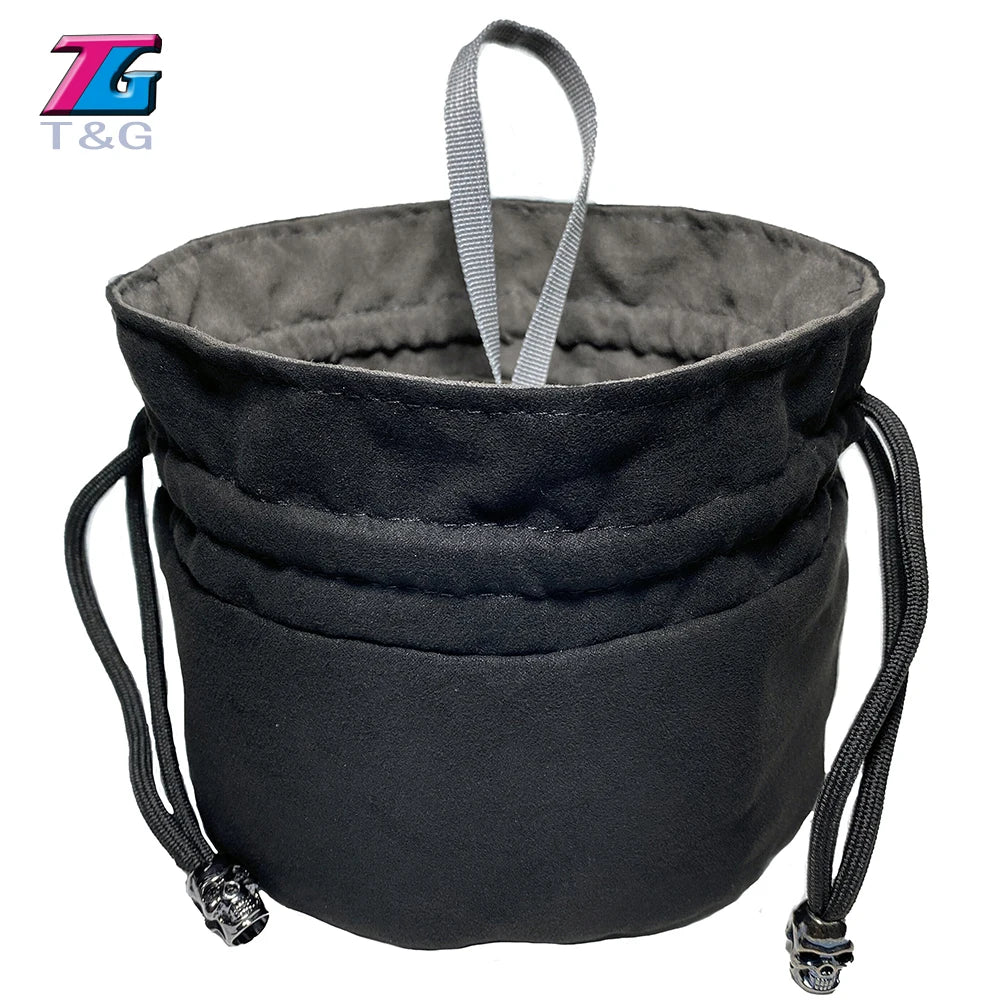 Velvet Dice Storage Bag with Interior Pockets