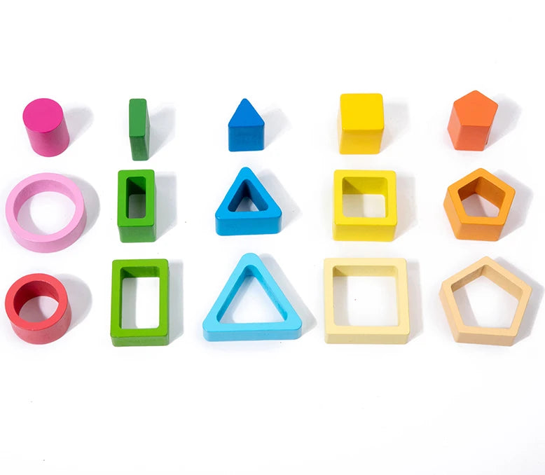 Montessori Wooden Sorting & Stacking Toy for Toddlers