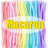 A bundle of colorful, bendable chenille craft stems in a rainbow gradient.