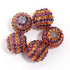 Sparkling Two-Tone Striped Resin Beads (20mm, Set of 5)