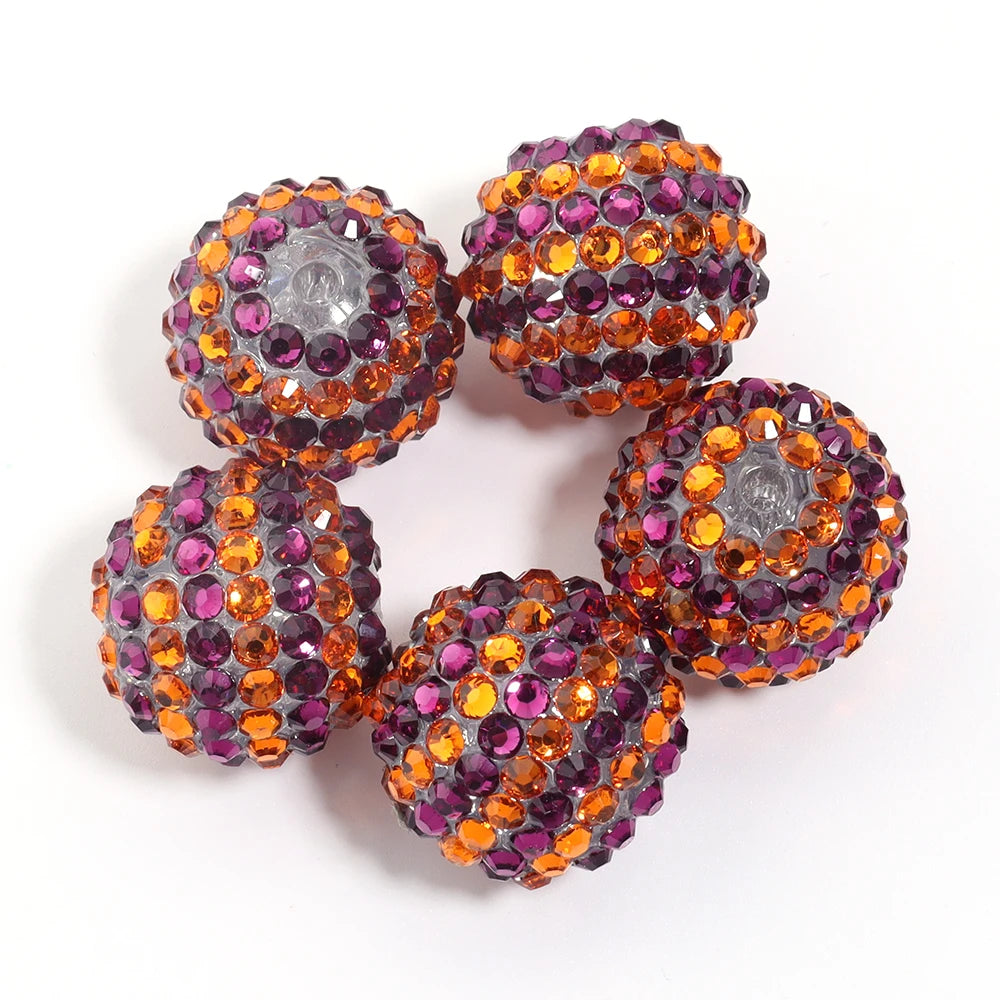 Sparkling Two-Tone Striped Resin Beads (20mm, Set of 5)
