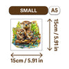 A small A5 wooden jigsaw puzzle featuring three baby elephants.