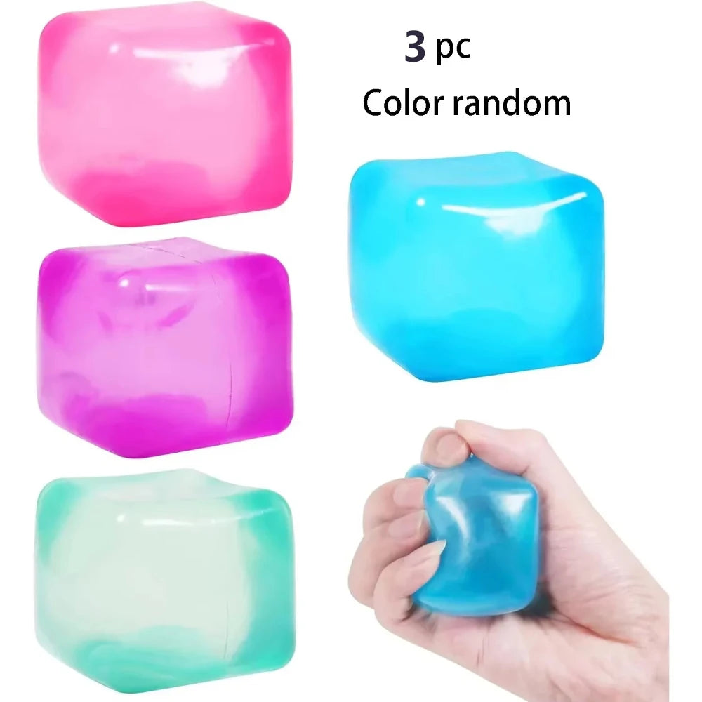 Squishy Stress Cubes – 4-Pack Sensory Fidget Toys