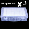 64-Slot Diamond Painting Storage Box with Clear Snap-Lid Containers
