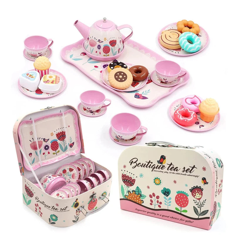 Kids Pretend Play Tea Set with Accessories