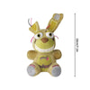 A plush toy figure of Bonnie from Five Nights at Freddy's with yellow and brown fur and large eyes.