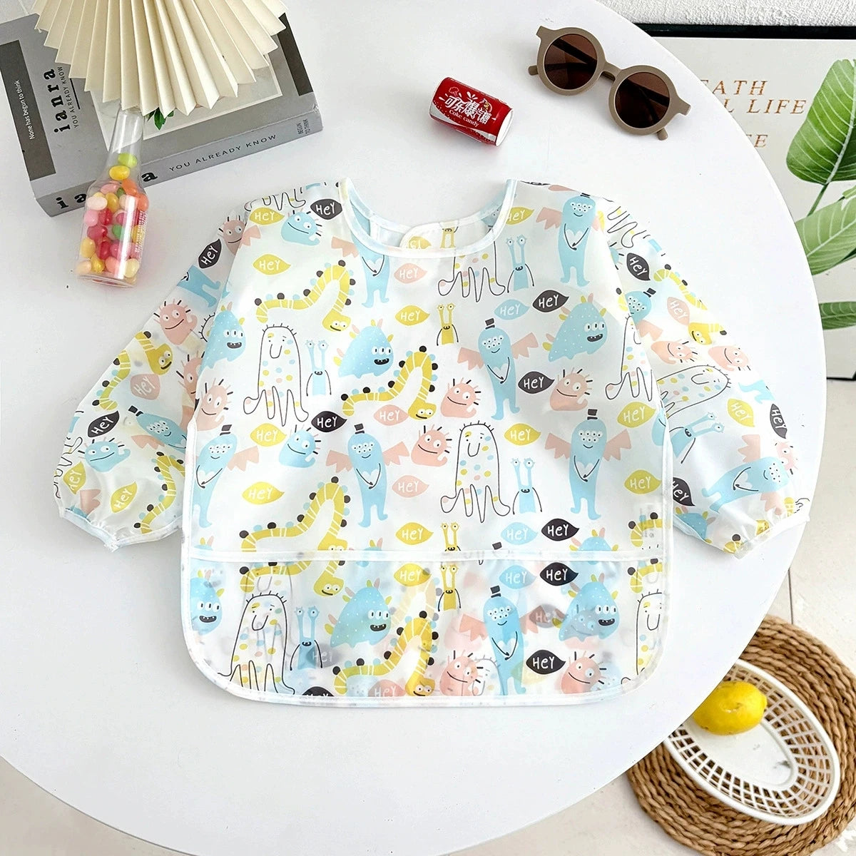 Waterproof Long Sleeve Baby Bib with Full Sleeve Protection