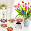 DIY Animal Diamond Painting Coaster Set with Wooden Base