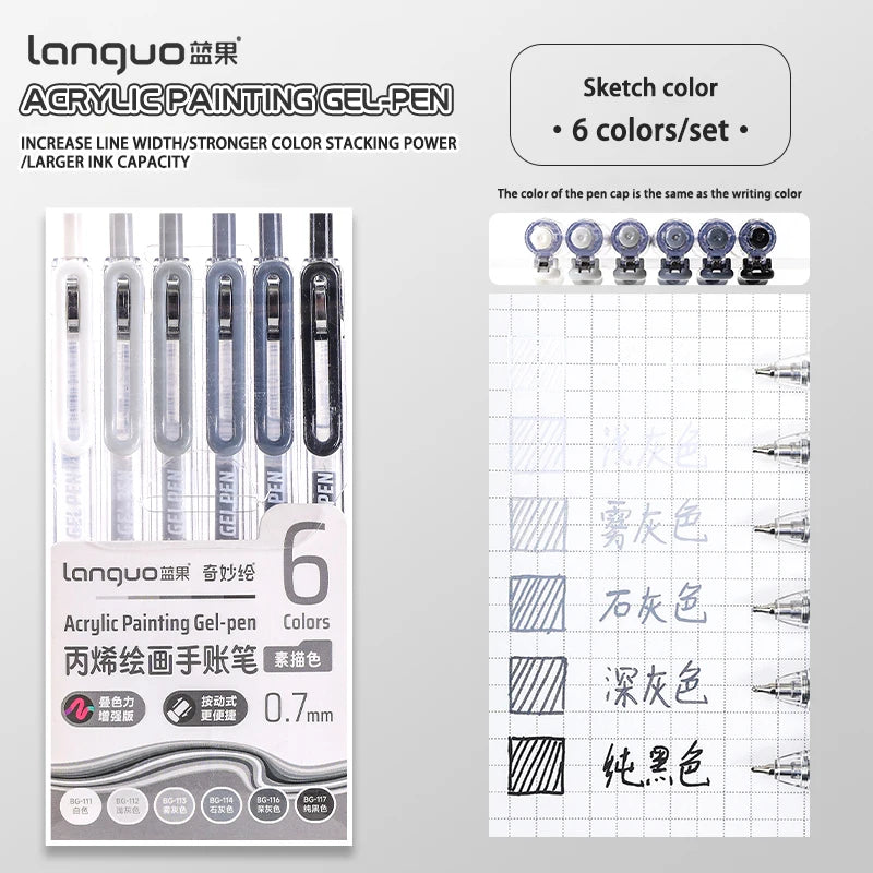 12 Color Acrylic Gel Pen Set