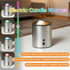 Silver electric candle warmer with an aluminum alloy housing and RGB dim color lighting